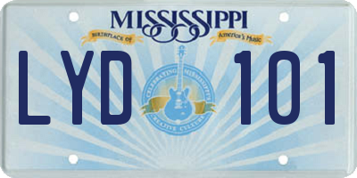 MS license plate LYD101