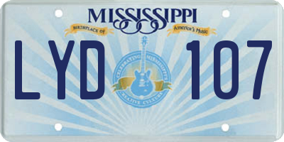 MS license plate LYD107