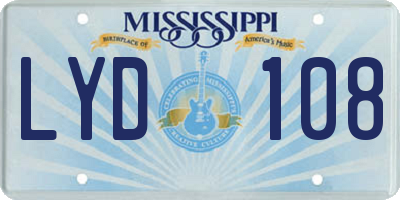 MS license plate LYD108