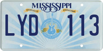 MS license plate LYD113