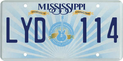 MS license plate LYD114
