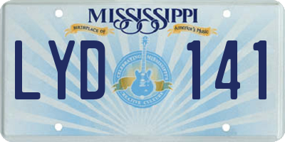 MS license plate LYD141