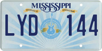 MS license plate LYD144