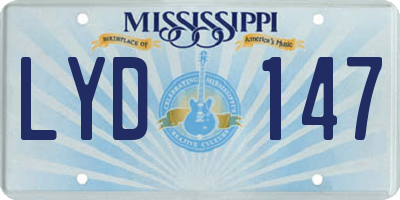 MS license plate LYD147