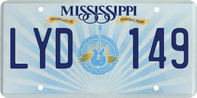 MS license plate LYD149