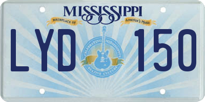 MS license plate LYD150