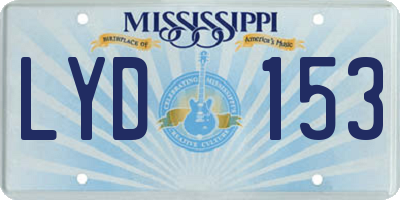MS license plate LYD153