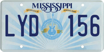 MS license plate LYD156