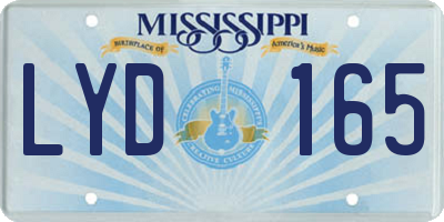 MS license plate LYD165