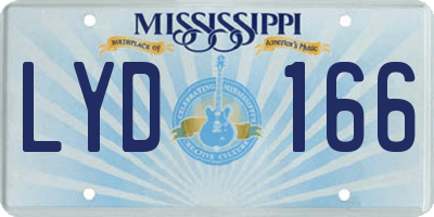 MS license plate LYD166