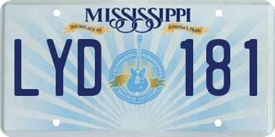 MS license plate LYD181