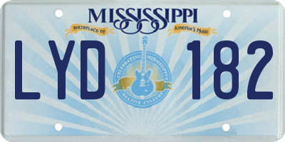 MS license plate LYD182