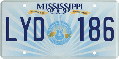 MS license plate LYD186