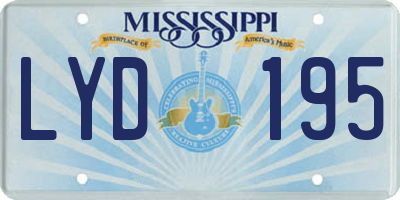MS license plate LYD195
