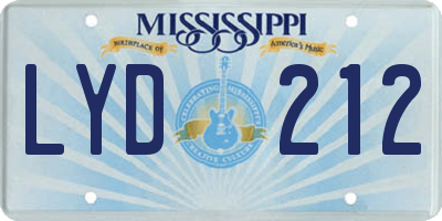 MS license plate LYD212