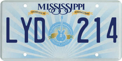 MS license plate LYD214