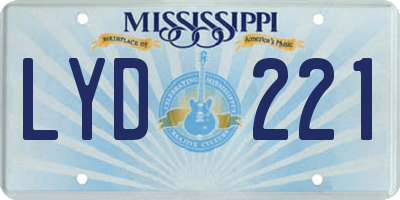 MS license plate LYD221