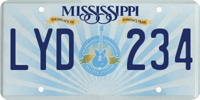 MS license plate LYD234