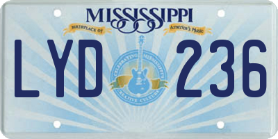 MS license plate LYD236