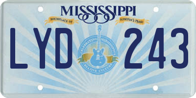 MS license plate LYD243