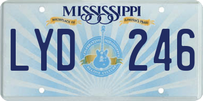MS license plate LYD246