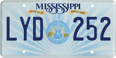 MS license plate LYD252