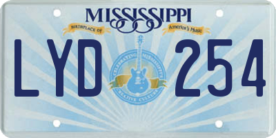 MS license plate LYD254