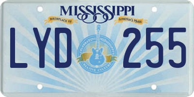 MS license plate LYD255
