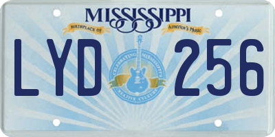 MS license plate LYD256