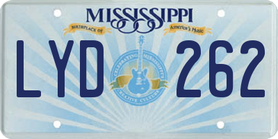 MS license plate LYD262