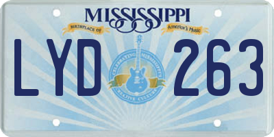 MS license plate LYD263