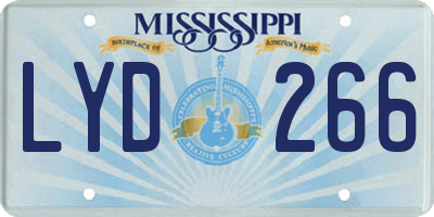 MS license plate LYD266