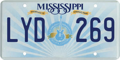 MS license plate LYD269