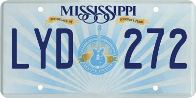 MS license plate LYD272