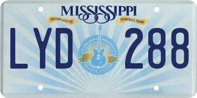 MS license plate LYD288