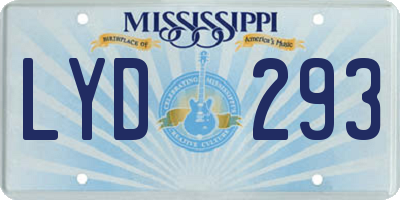 MS license plate LYD293
