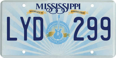 MS license plate LYD299