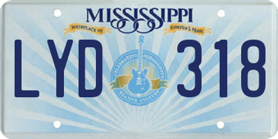 MS license plate LYD318