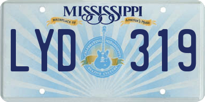 MS license plate LYD319