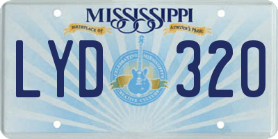 MS license plate LYD320