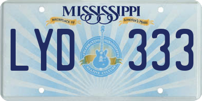 MS license plate LYD333