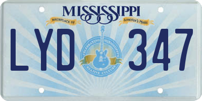 MS license plate LYD347