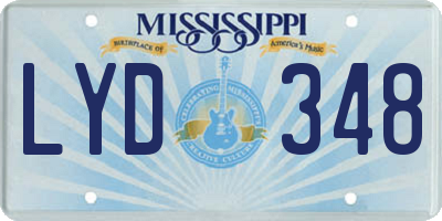 MS license plate LYD348