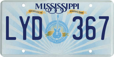 MS license plate LYD367