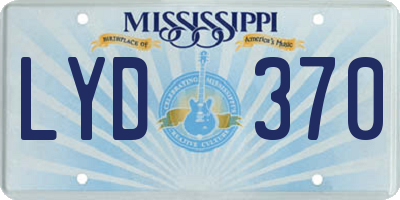 MS license plate LYD370