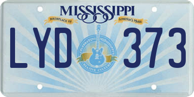 MS license plate LYD373