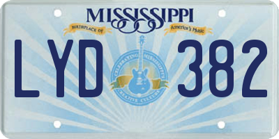 MS license plate LYD382