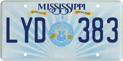 MS license plate LYD383