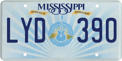 MS license plate LYD390
