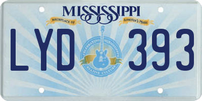 MS license plate LYD393